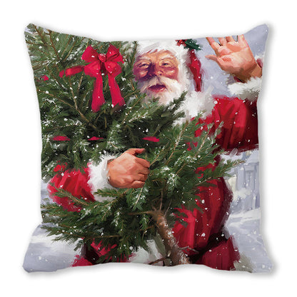 Merry Christmas Christmas Encryption Peach Skin Fabric Home Decoration Sofa Cushion Pillow ZT428