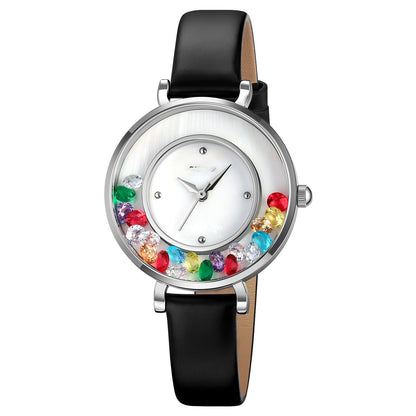 Elegante reloj de mujer exquisito con bola de piedras preciosas