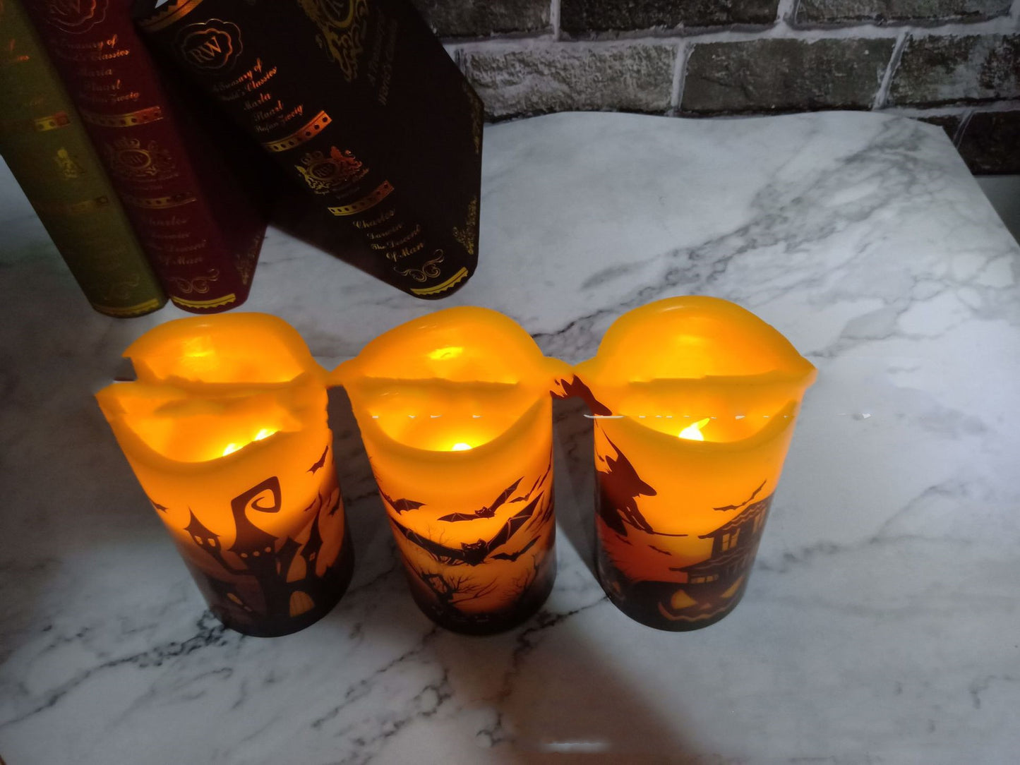 Vela de Halloween con forma de hocico ondulado, paquete de tres, oferta transfronteriza