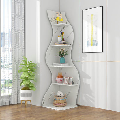 Home Fashion Living Room Corner Cabinet Shelves