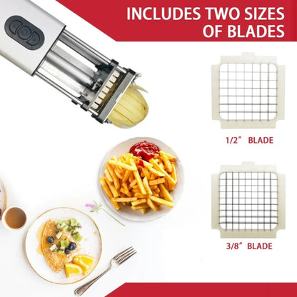 Utensilio de cocina, cortador eléctrico de patatas fritas con cuchillas, acero inoxidable, verduras, patatas, zanahorias para el hogar comercial