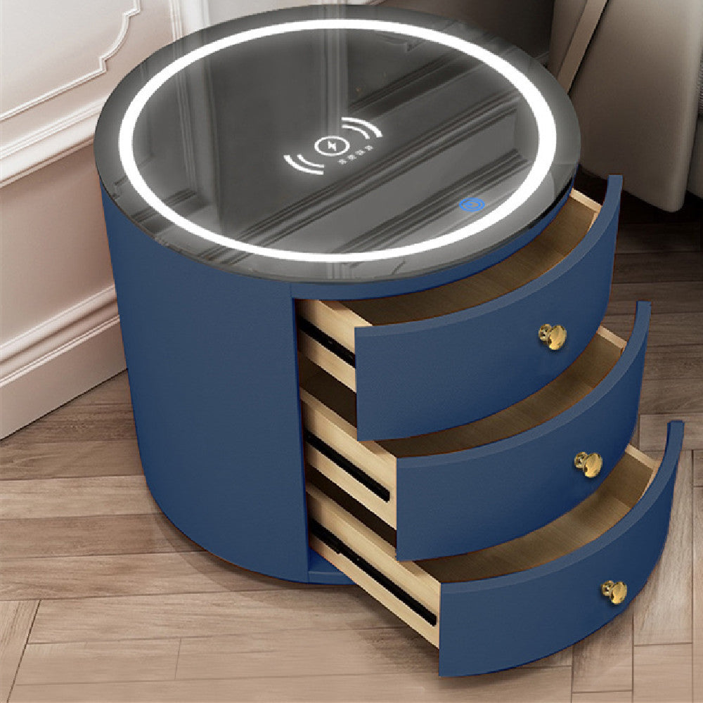 Round Bedside Table Intelligent Multi-function Audio Cabinet