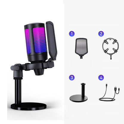 A6 Microphone RGB lumières ordinateur de bureau dédié doublage