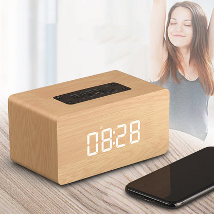 Altavoz Bluetooth de madera versión reloj