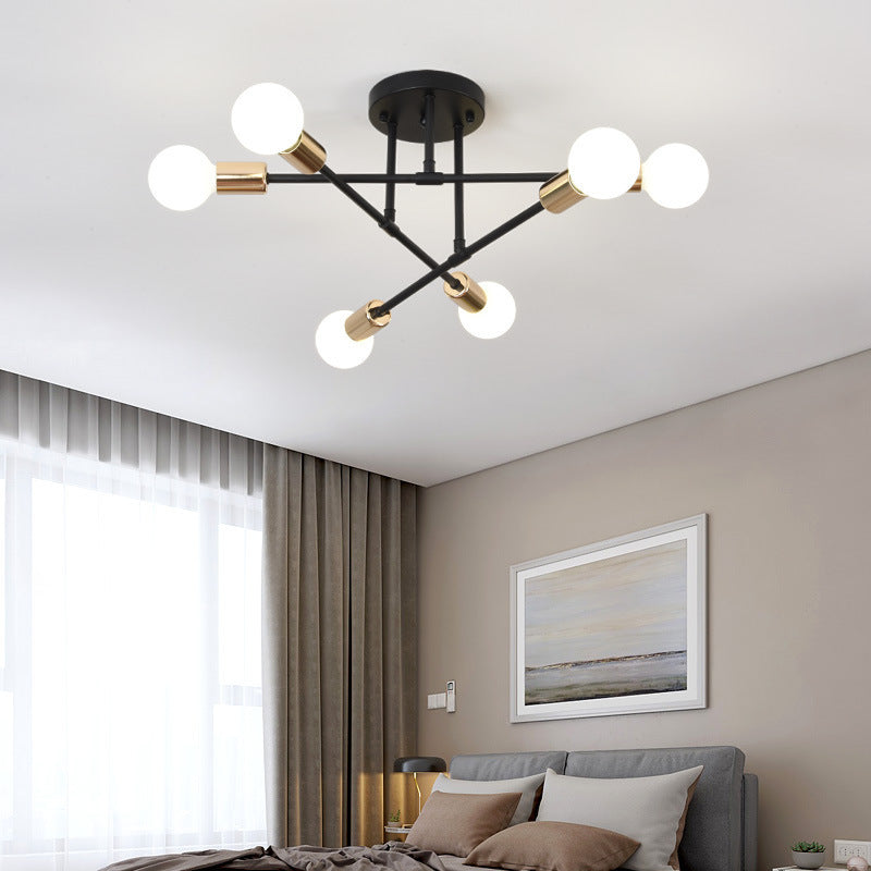 Bedroom Living Room Dining Room 6 Head Ceiling Lights Industrial Wind Iron Art