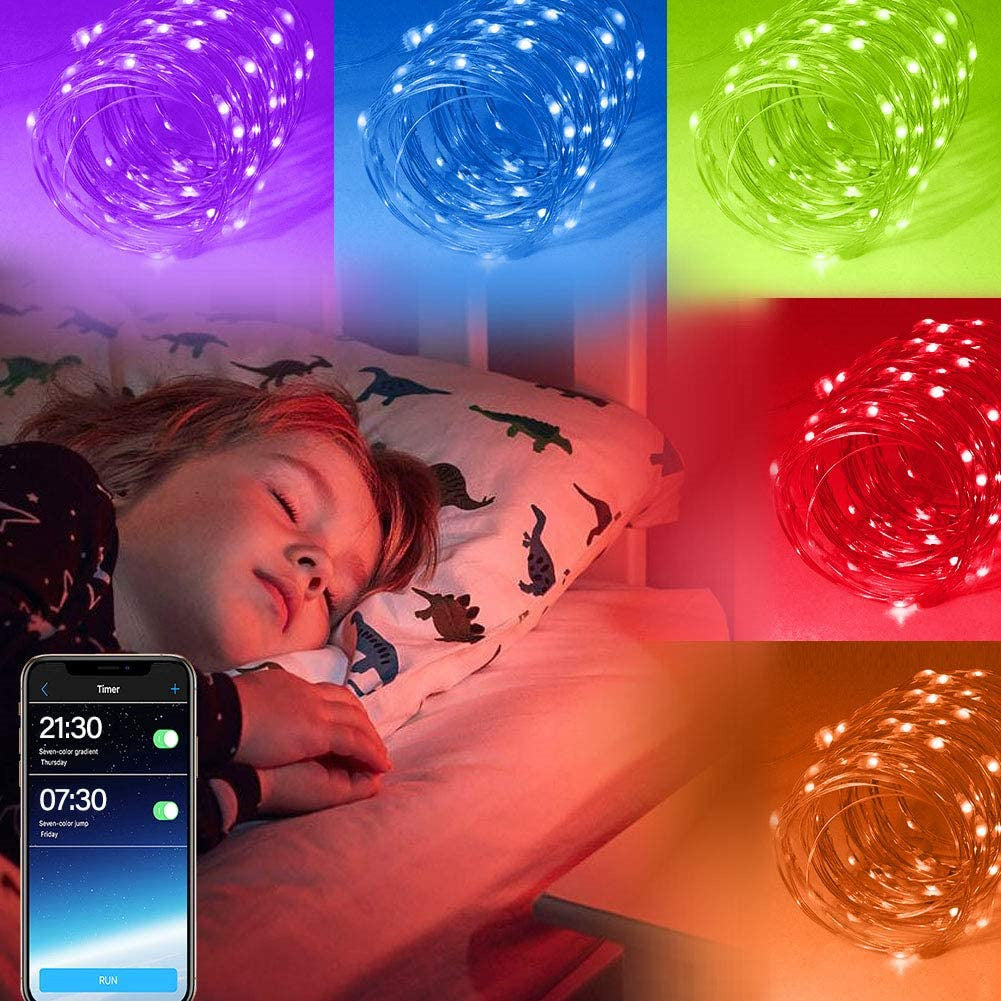 Guirlande lumineuse LED, télécommande sans fil infrarouge à 40 touches et contrôle par application intelligente Bluetooth