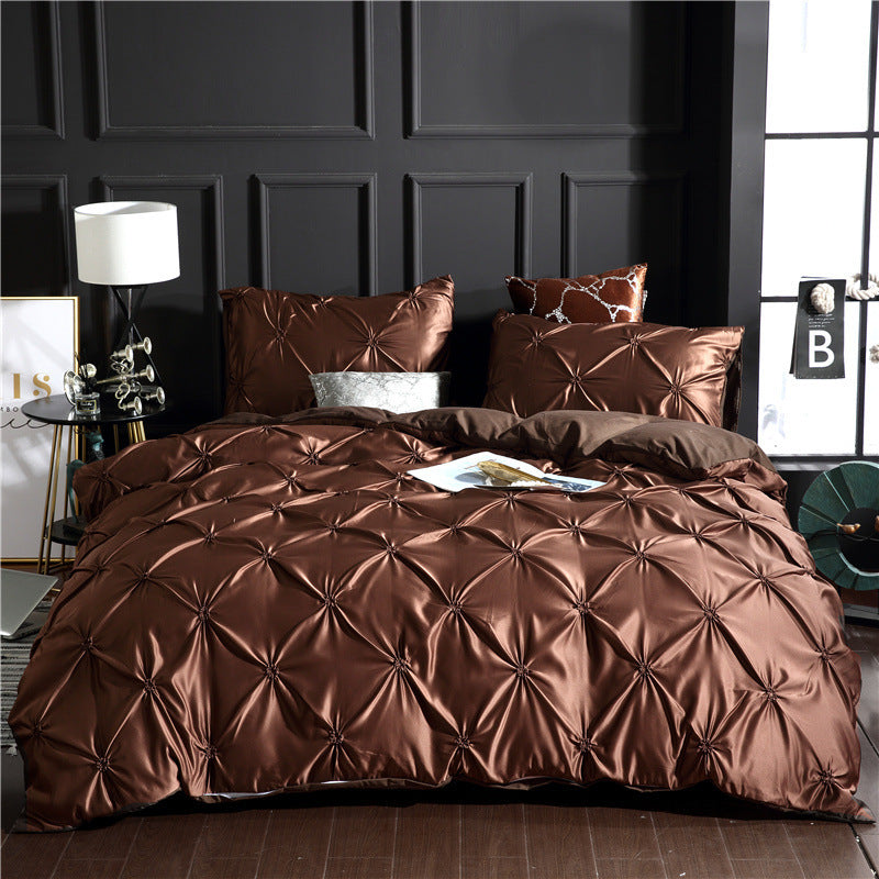 Three-piece Solid Color Bed Sheet Duvet Cover