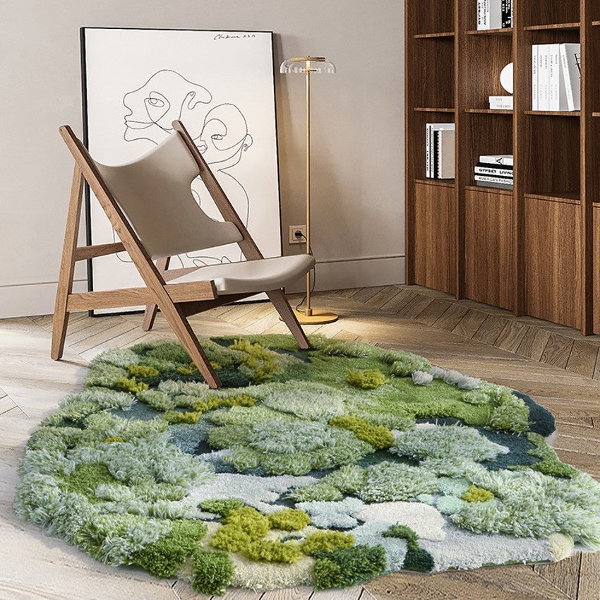 Tapis Irrégulier Fait Main Laine Salon Chambre Chevet