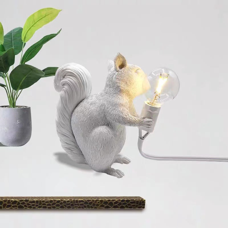 Nouveau Lampes décoratives créatives Ins lampe écureuil Animal