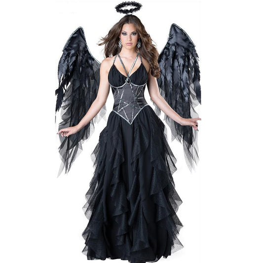 Costume d'ange noir démon d'Halloween