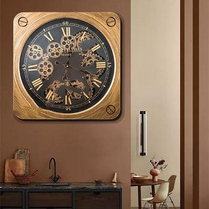 Reloj de pared con engranajes de plástico Vintage de arte creativo americano