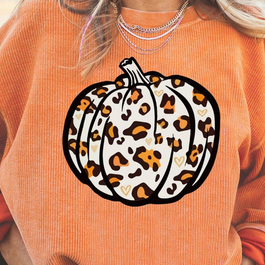 Pull tête de citrouille d'Halloween pour femme - Pull ample à col rond