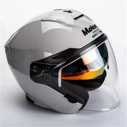 Montar con casco de motocicleta personalizado de doble lente