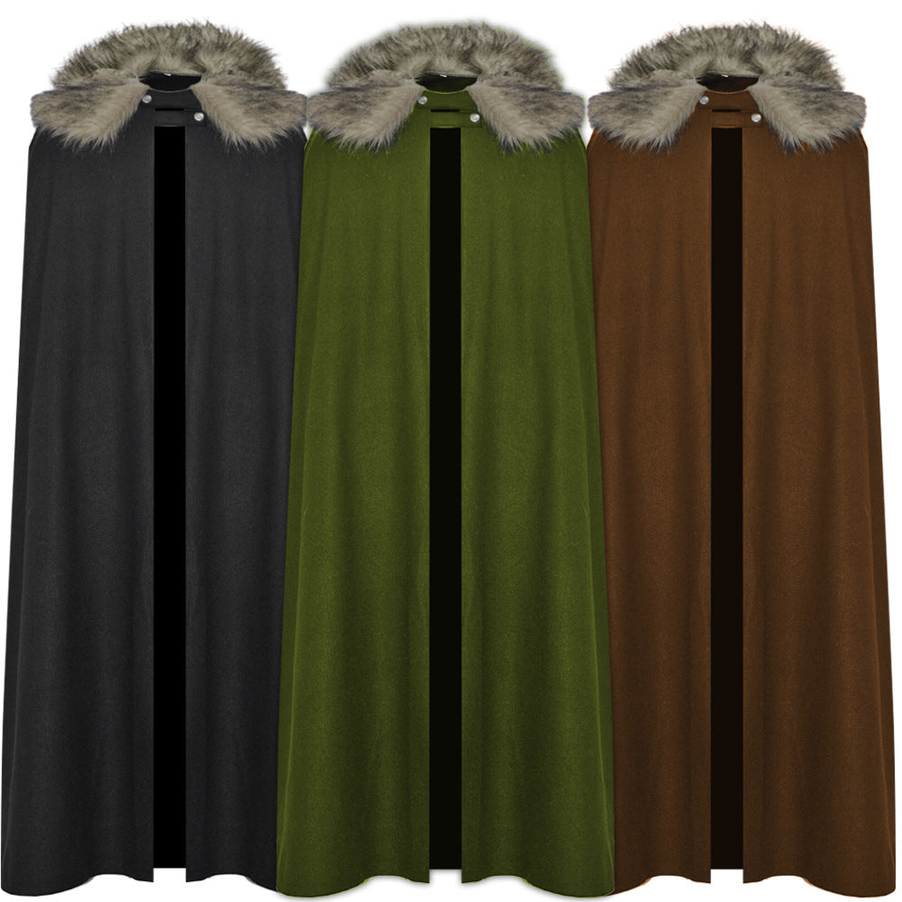 Halloween Retro Medieval Woolen Coat Cloak