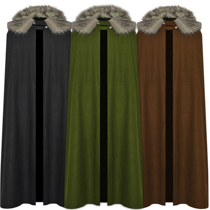 Halloween Retro Medieval Woolen Coat Cloak