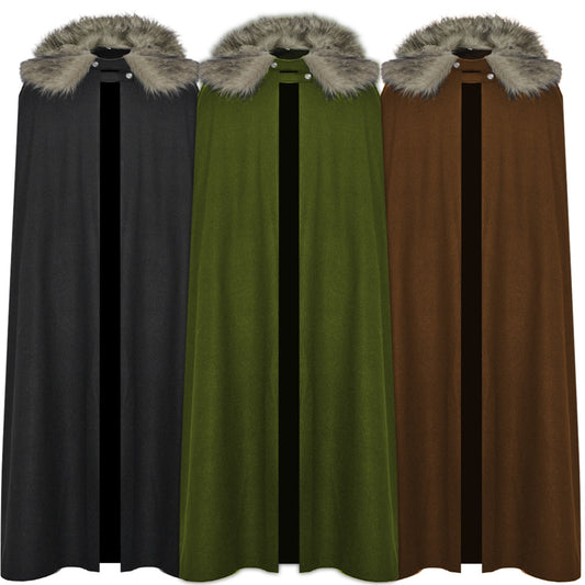 Halloween Retro Medieval Woolen Coat Cloak