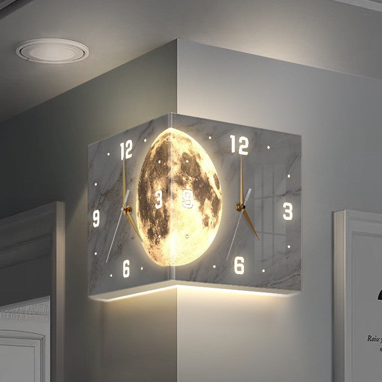 Horloge créative lumineuse double face