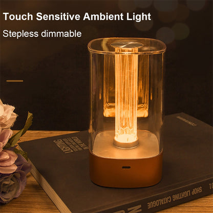 Nouveau LED Tactile Lumière D'ambiance USB Charge Protection Des Yeux Chevet Chambre Lampe Bar Restaurant Jardin Décoration Veilleuse Décor À La Maison