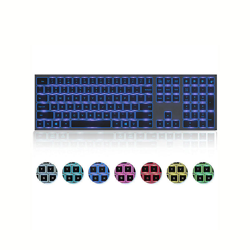 Teclado Bluetooth multidispositivo, teclado inalámbrico recargable retroiluminado, 104 botones, Compatible con múltiples sistemas Android