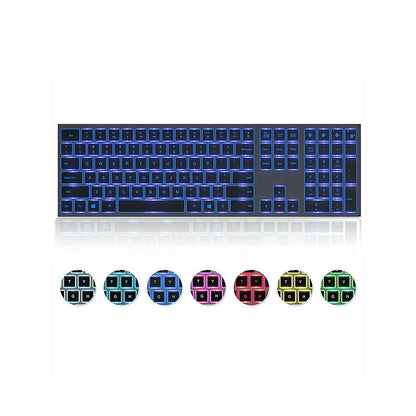 Teclado Bluetooth multidispositivo, teclado inalámbrico recargable retroiluminado, 104 botones, Compatible con múltiples sistemas Android