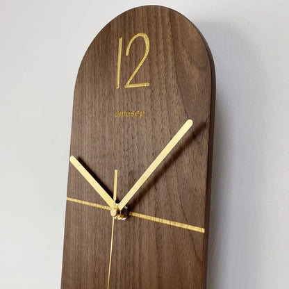 Reloj colgante silencioso de madera de nogal de arte creativo