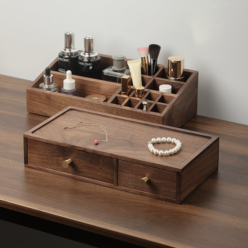 Boîte de rangement de cosmétiques en bois massif, organisateur de tiroir pour pinceaux de maquillage