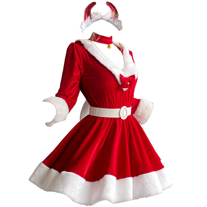 Traje de mucama sexy de Halloween y Navidad con uniforme de ancla roja de red