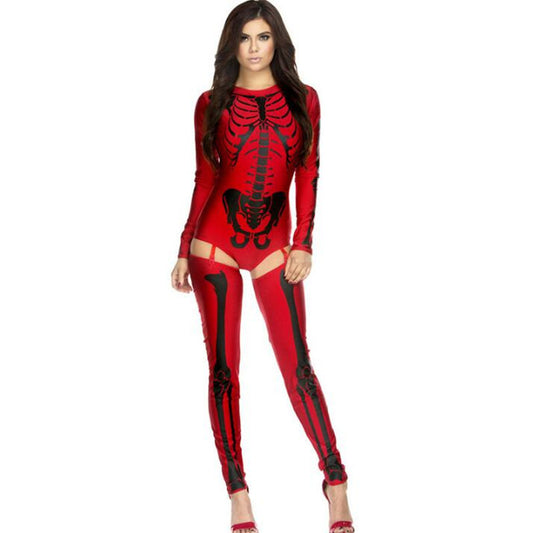 Disfraz de Halloween para cosplay, uniforme de calavera y zombi