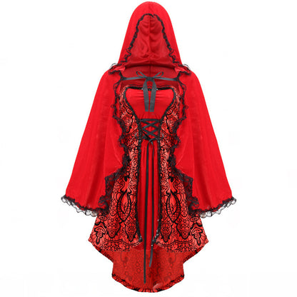 Halloween Jacquard Cloak Little Red Riding Hood Costume