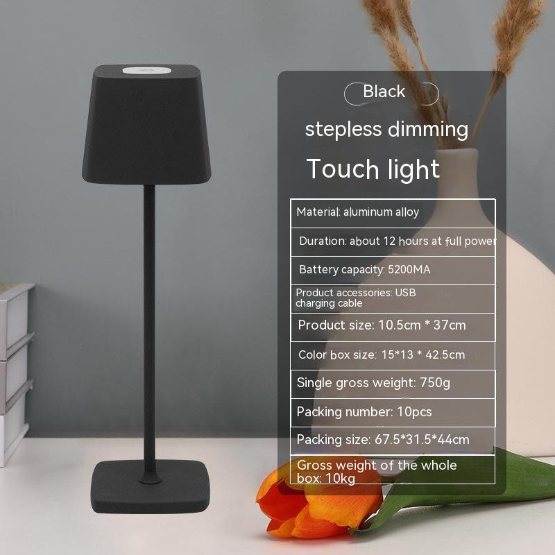 Lámpara de escritorio recargable por USB, lámpara de noche pequeña con atmósfera Led táctil para dormitorio