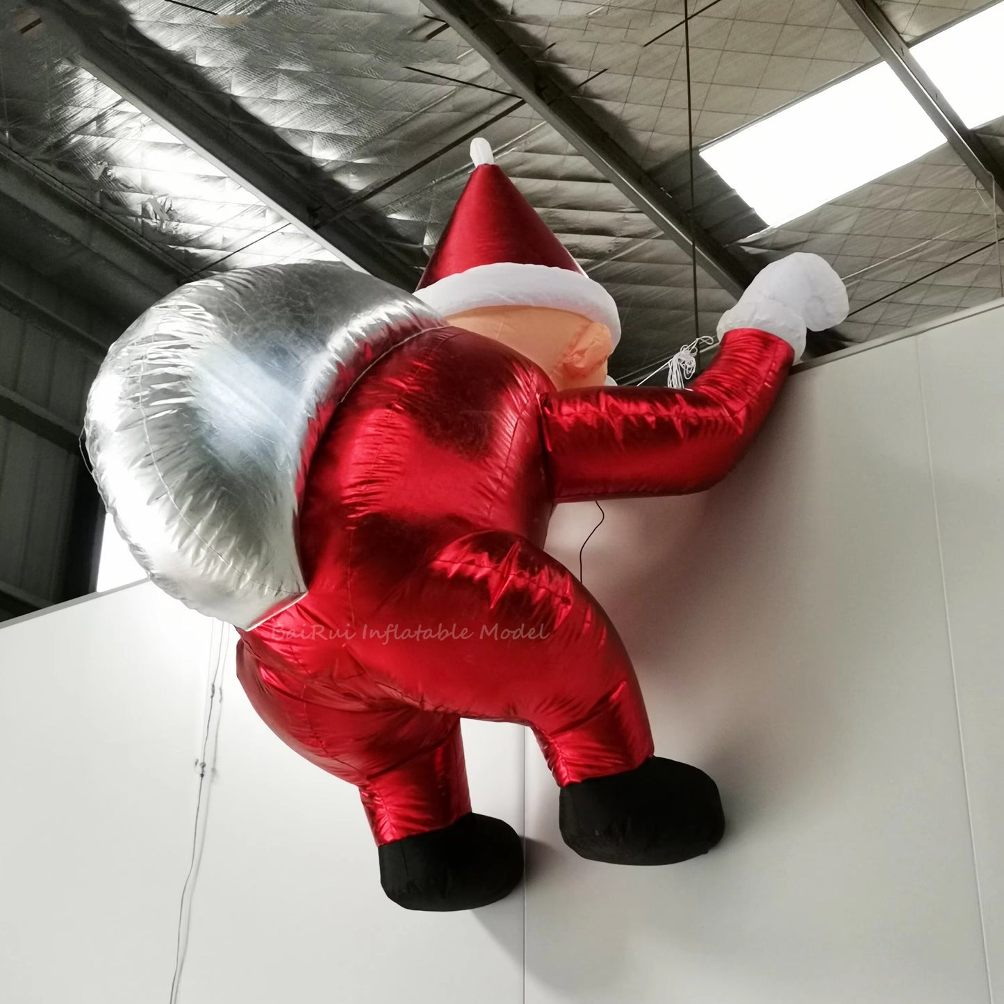 Muro de escalada inflable con decoración navideña, modelo inflable de Papá Noel