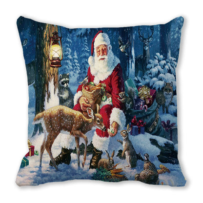 Merry Christmas Christmas Encryption Peach Skin Fabric Home Decoration Sofa Cushion Pillow ZT428