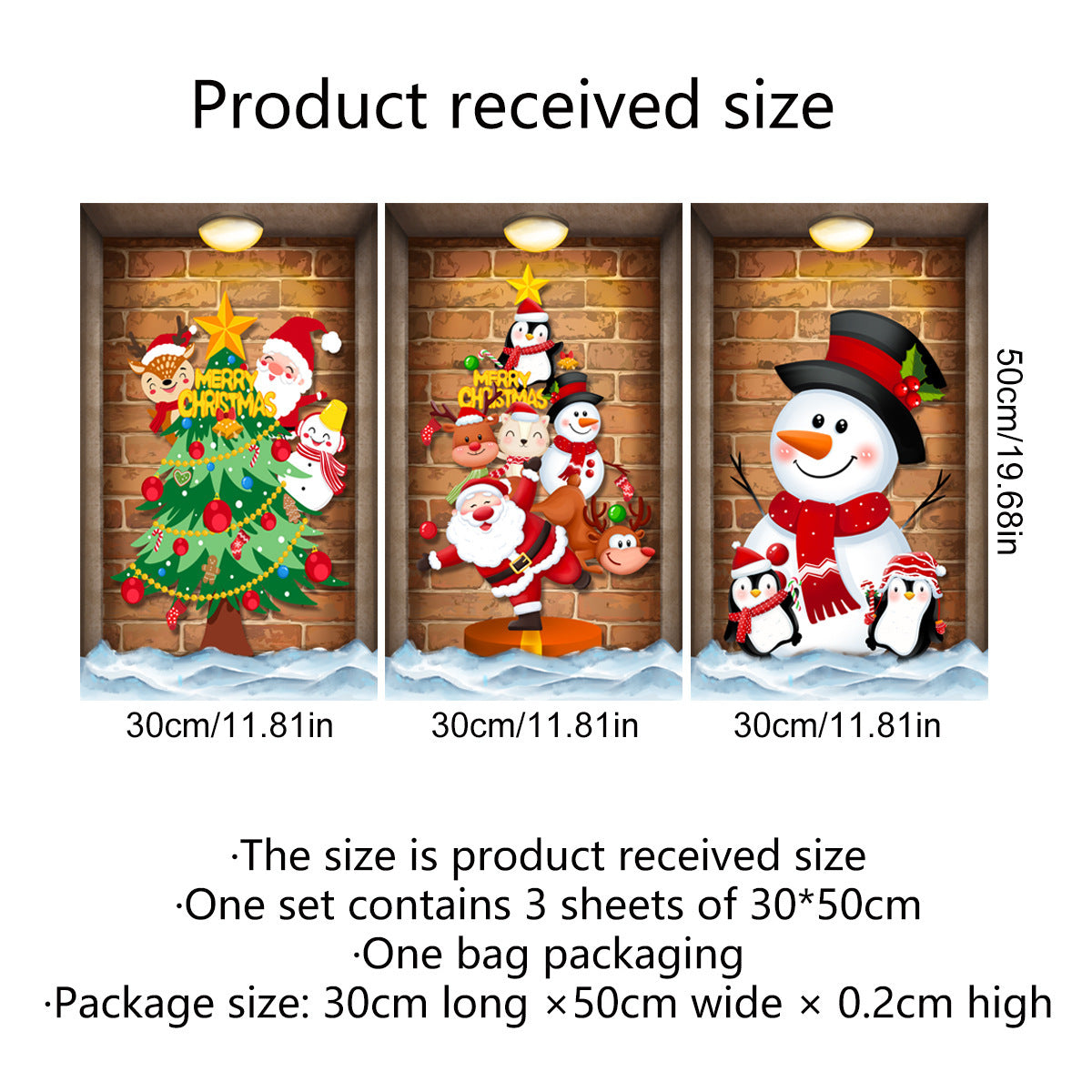 Cartoon Snowman Christmas Tree Home Decoration Wall Sticker