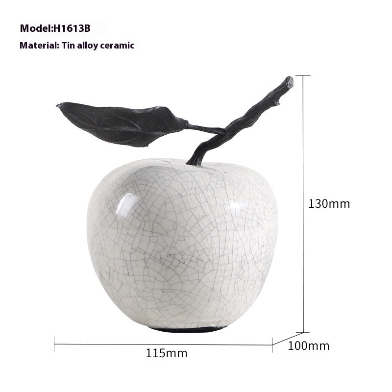 Minimalist Creative Crack White Marble Apple Pear Decoration Coffee Table Table