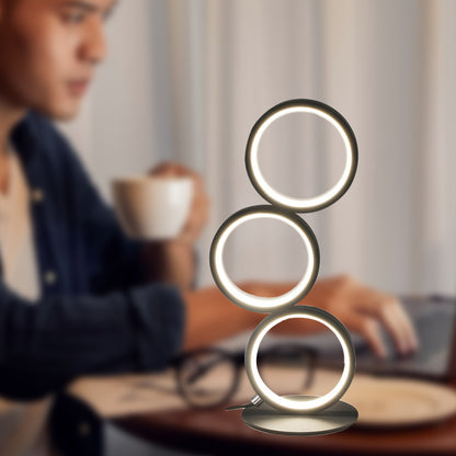 Lampe de table de protection des yeux LED à lumière tricolore de personnalité circulaire