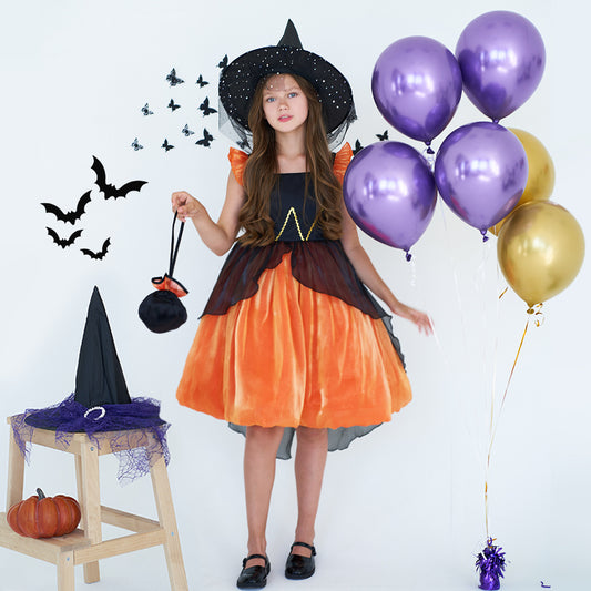 Disfraz de bruja para Halloween, vestido de princesa