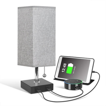 Mobile Phone Charging Fabric Table Lamp Living Room Bedroom Bedside