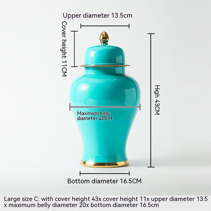 Insert de fleur de vase général doré en céramique