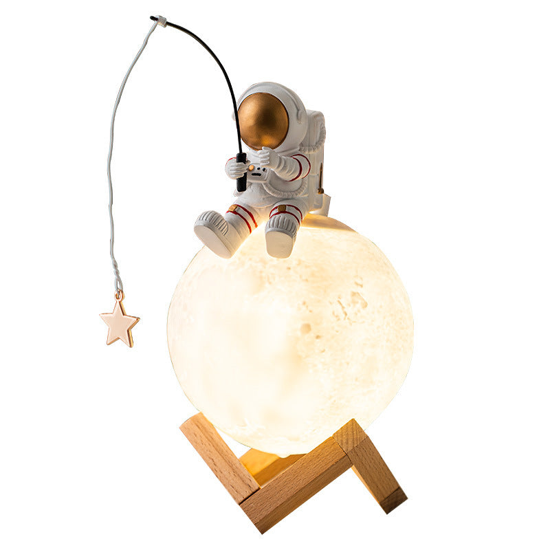 Figuritas de astronauta para decoración del hogar, humidificador de luz nocturna en miniatura de resina para hombre espacial, accesorios para máquina de niebla fría