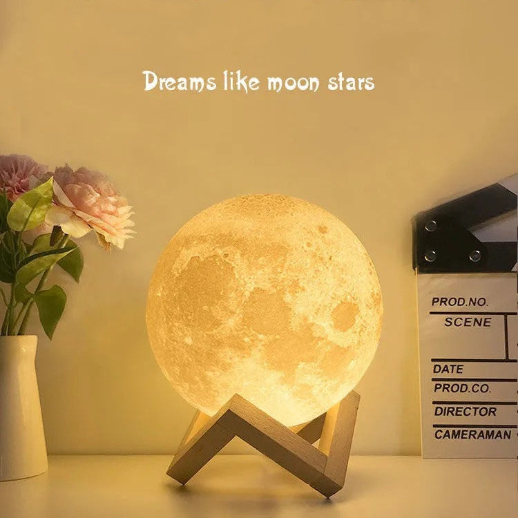 Lampe de Table de nuit en forme de lune, impression 3D, cadeau chinois pour la saint-valentin