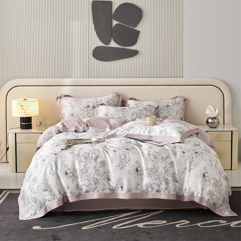 Spring And Summer New Home Textile Tencel Four-piece Set Bedding