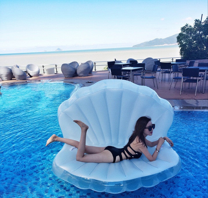 Juguete inflable divertido del agua de la vieira de la perla de la concha flotante de la piscina gigante