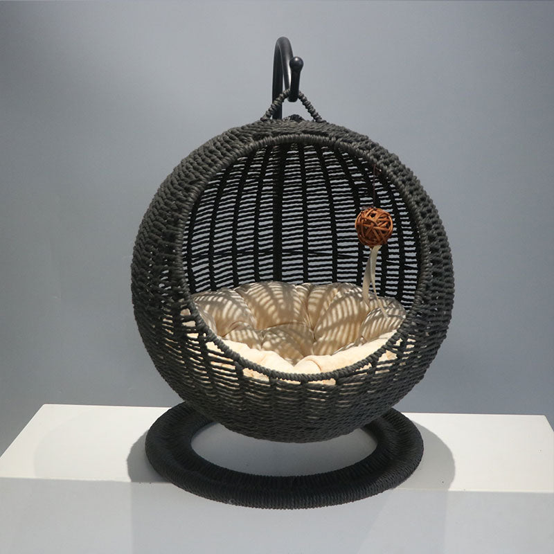 Rattan Cat Nest Hanging Basket Semi-closed Summer Four Seasons