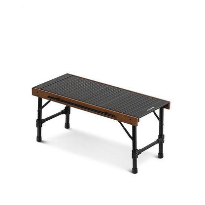 Mesa combinada plegable para exteriores, mesa de madera de haya para Picnic, barbacoa y acampada