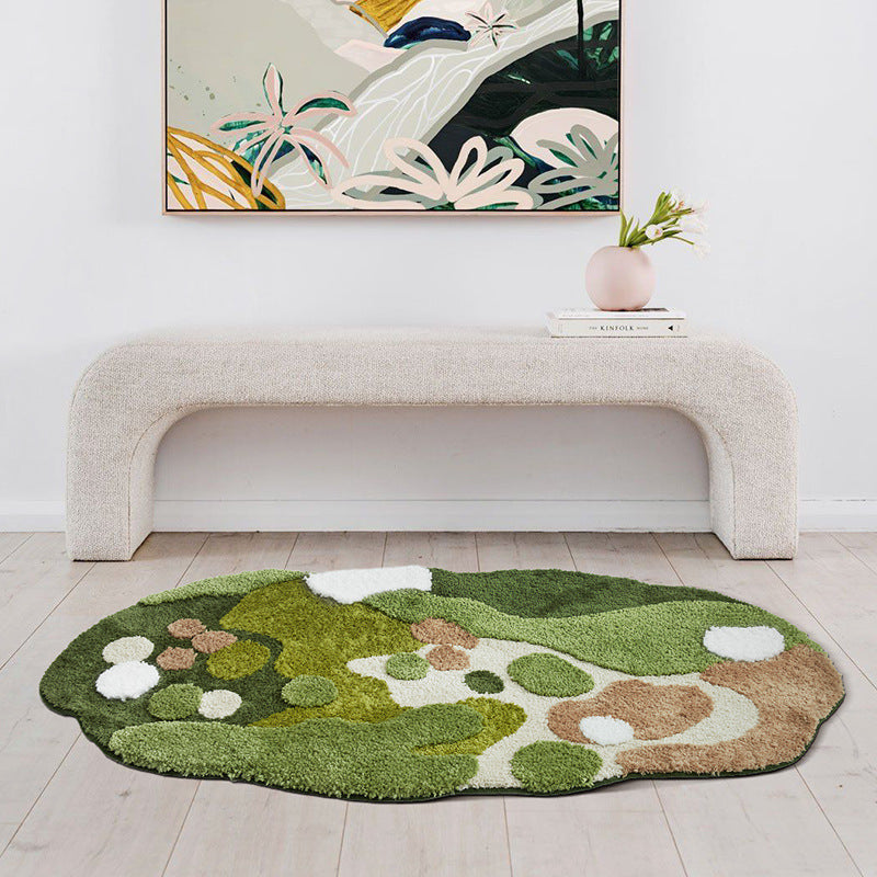 Household Moss Flocking Tea Table Shaped Thickened Bedroom Bedside Blanket