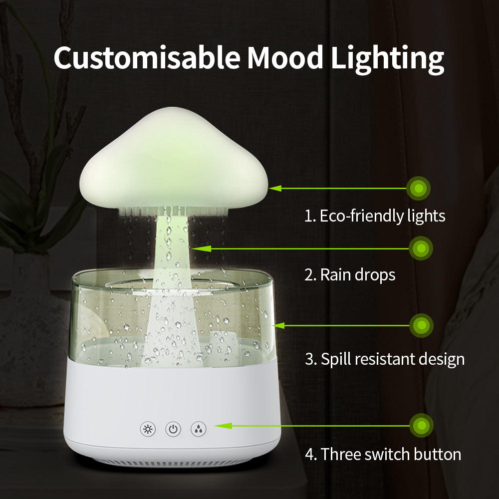 Usine en gros nouveau nuage de pluie USB humidificateur goutte à goutte d'eau champignon nuage de pluie diffuseur goutte d'eau son arôme lampe pour la maison