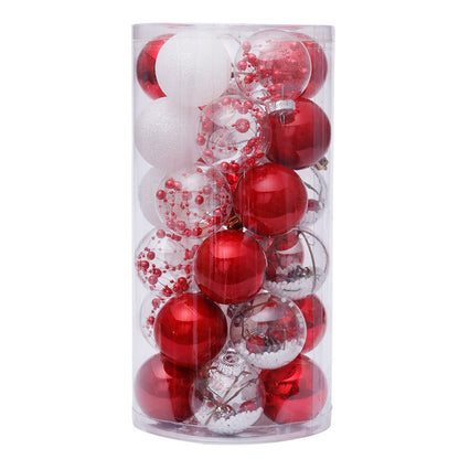 Décorations de Noël Pendentif pour sapin de Noël en boule transparente rouge et blanche