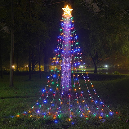 Lumière LED cascade étoile à cinq branches pour décorer la cour extérieure