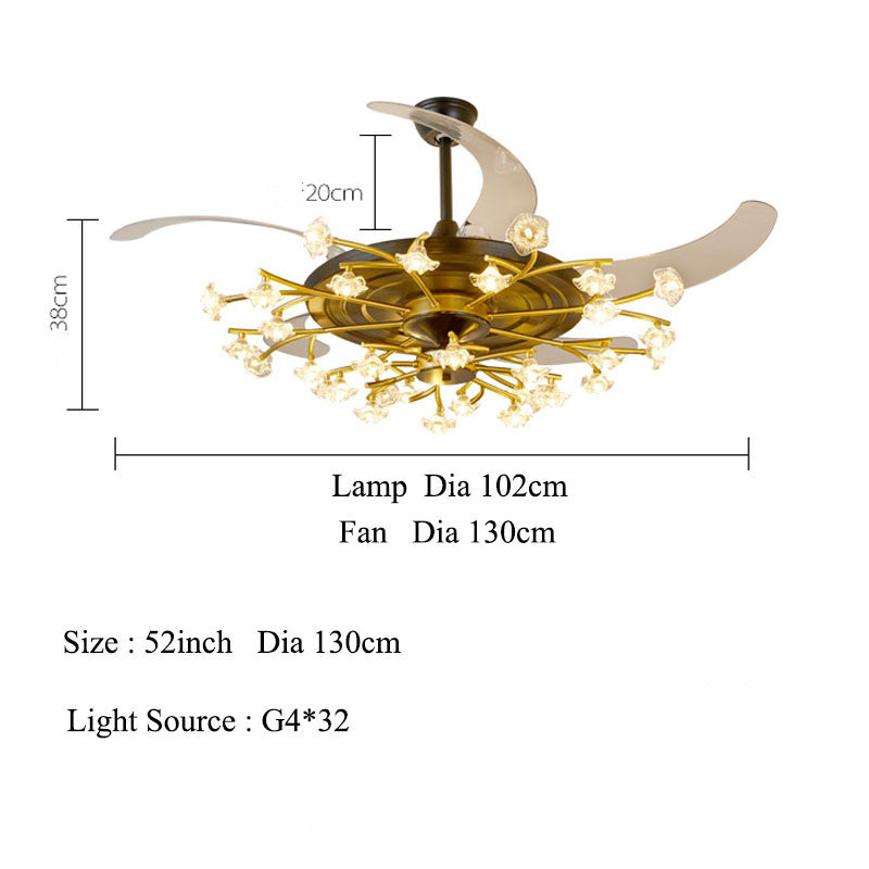 Lampe de ventilateur de plafond de chambre simple et moderne