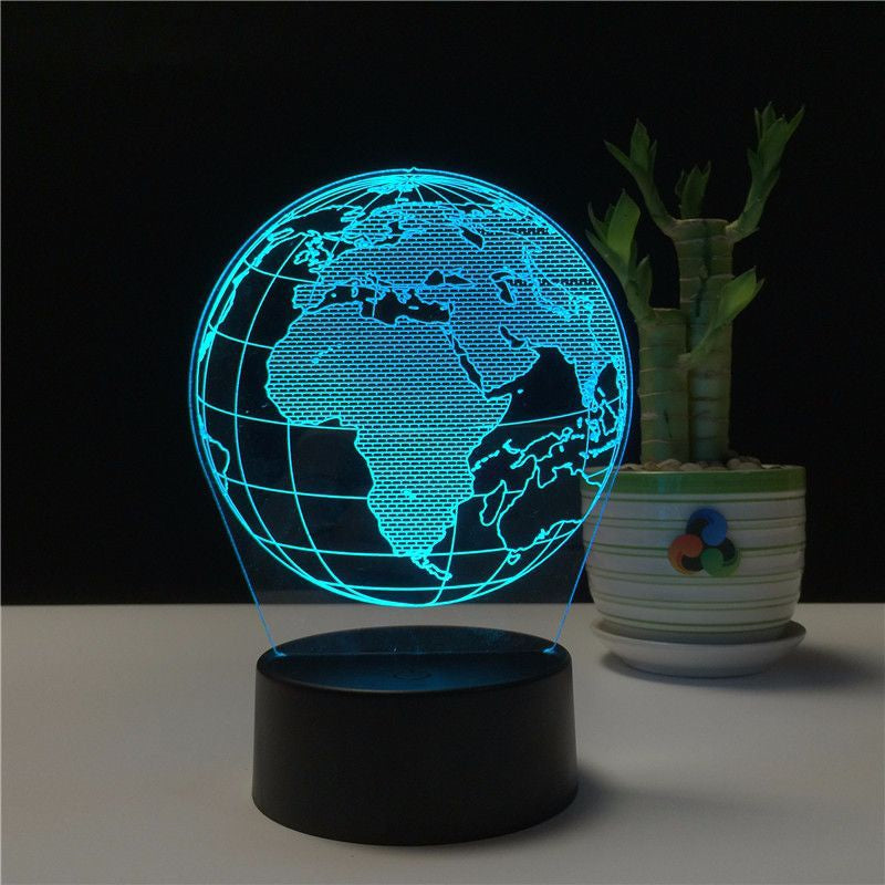 USB veilleuse 3D terre Globe lampe de Table RGB créatif